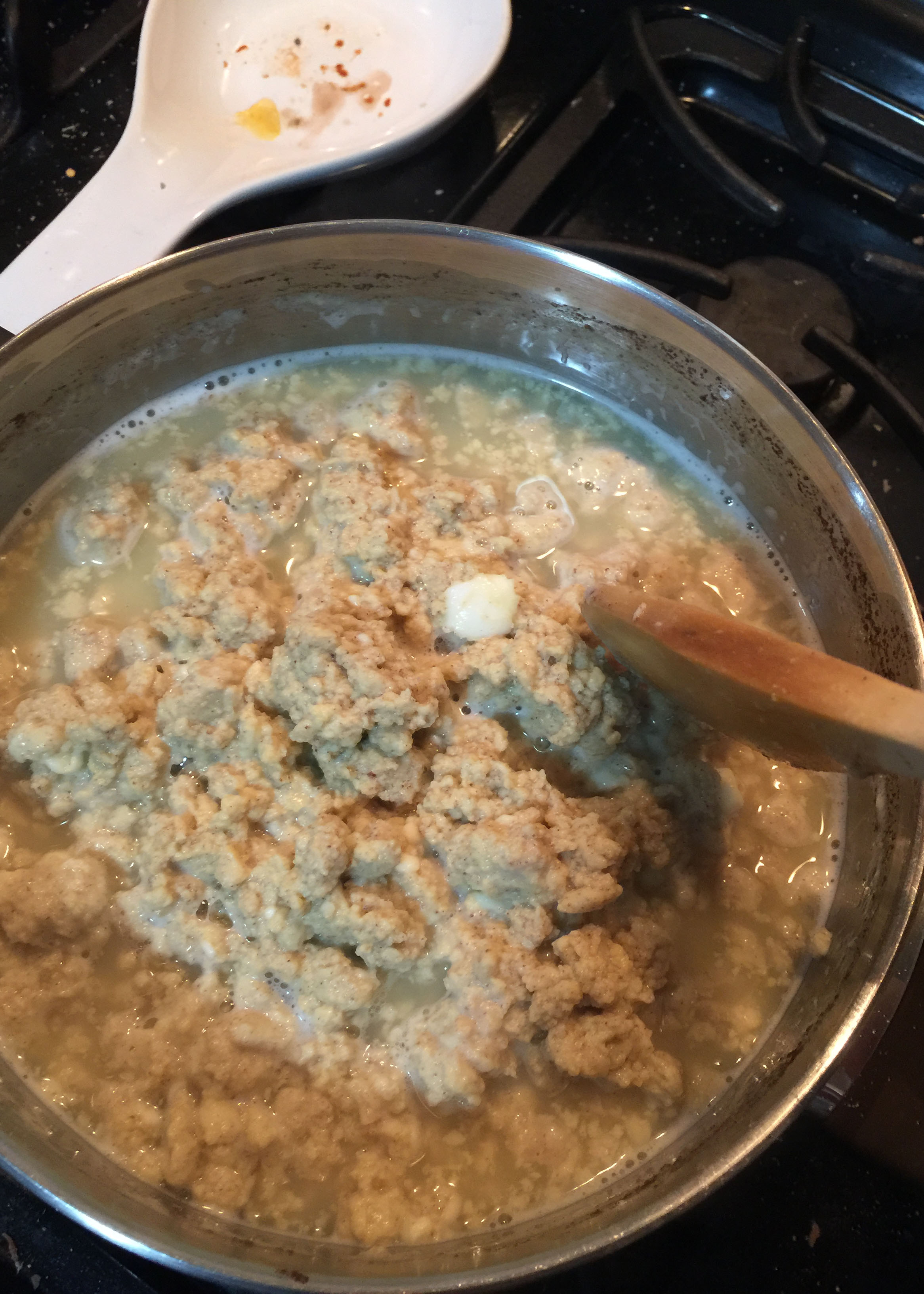 a pot of yellow chunks with some liquid